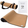 OH MY FITNESS™ — HIGH QUALITY Cork Yoga Mat Thick in Natural Cork 5mm with Eyelets — Surface 100% non-slip — Complete Kit with Transport Strap and Illustrated Beginner’s Yoga Guide
