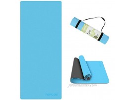 TOPLUS Yoga Mat Classic 1 4 Inch Thick Pro Yoga Mat Eco Friendly Non Slip Fitness Exercise Mat with Carrying Strap-Workout Mat for Yoga Pilates and Floor Exercises