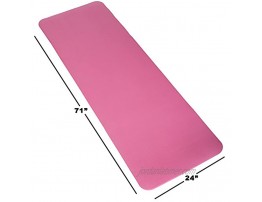 Wakeman Extra Thick Yoga Mat- Non Slip Comfort Foam Durable Exercise Mat for Fitness Pilates and Workout with Carrying Strap Fitness Pink