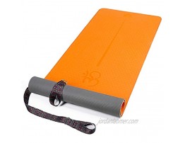 XGEAR Yoga Mat with Carrying Strap TPE Exercise Workout Mat 72’’X 24’’X1 4’’ Eco Friendly Exercise & Fitness Mat Non-Slip Alignment Line for Yoga Pilates and Floor Exercises