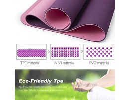 Yoga Mat Upgraded Yoga Mat Eco Friendly Non-Slip Exercise & Fitness Mat with Carrying Strap Workout Mat for All Type of Yoga Pilates1 4 inch-1 8 inch