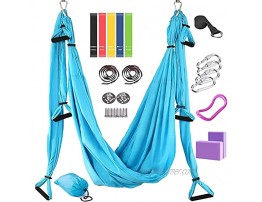 Amrta Yoga Swing with Mounting kit Yoga Hammock Trapeze Sling Inversion Tool for Gym Home Indoor Fitness with Ceiling Mounting Kit ，Adjustable Handles Extension Straps