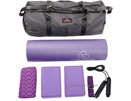 CG.FDS Yoga Sets Yoga Starter Kit of Yoga Mat Towel Block Strap Jump Rope and Waterproof Carrying Bag for Pros Beginners and Experienced Yogis