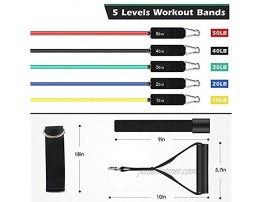 JT LIFE Resistance Bands Set-Resistance Bands with Handles-Stackable,Perfect for Home Workouts-Portable Gym