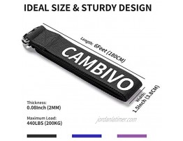 CAMBIVO Yoga Strap Sling for Stretching 6 ft Anti-Slip Stretch Band with Adjustable Metal D-Ring Buckle Durable Fiber Yoga Mat Carrier for Yoga Pilates General Fitness Flexibility and Physical Therapy