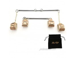 EXREIZST Adjustable 2 Silver Spreader Bar with 4 Adjustable Gold Straps Expandable Aid Traning Set