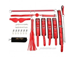 exreizst Adjustable Expandable Red Spreader Bar and Red Leather Straps Home Gyms Sports Set