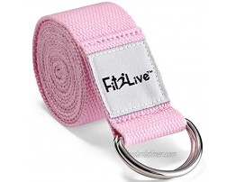 Fit2Live Yoga Strap with Adjustable D Ring Yoga Straps Aids Pose Expression Provides Support and Reduces Straining and Stretching