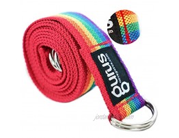Gurus Yoga Strap with Thick Durable Cotton and Extra Safe Adjustable D-Ring Buckle 6 Feet Long-8 Yoga Stretching Strap for Flexibility