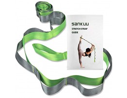 SANKUU Yoga Strap Multi-Loop Strap 12 Loops Yoga Stretch Strap Nonelastic Stretch Strap for Physical Therapy Pilates Dance and Gymnastics with Carry Bag