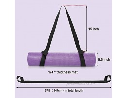 Skylety 4 Pieces Yoga Mat Strap Adjustable Yoga Mat Slings Carry Yoga Mat Carrier for Carrying 57.8 Inch Long