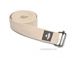 The ASANA Yoga Belt | Yoga Stretching Strap | Tool for Flexibility | Gymnastics Exercises | Yoga Belt Strap with Adjustable Metal Sliding Buckle for Stretching | 100% Cotton | 8 Feet | Ecru