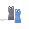 YAKER Women's Active Fitness Workout Soft Stretch Racerback Yoga Tank Top Shirt