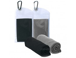 2 Packs Cooling Towels Ice Towel Breathable Chilly Towels for All Exercises Sports Running Yoga Gym Workout Camping Goft Fitness Workout Indoor Outdoor Black+Dark Gray