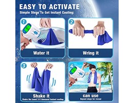 Amgico Cooling Towel 4 Pack Microfiber Cooling Towels for Neck Instant Cooling Relief Super Absorbent Cold Towel for Camping Hiking Gym Workout Fitness Yoga Cool Towels