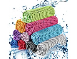 BBTO 10 Pieces Cooling Towels 10.6 x 33.5 Inches Ice Towel Soft Breathable Chilly Towel Microfiber Cooling Towel Instant Relief Cooling Towel for Workout Sports Yoga Gym Camping Women Men