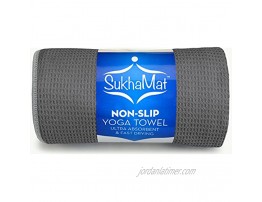 SukhaMat Hot Yoga Towel Sticky Weave Mat-Sized Non Slip Yoga Towel Ultra Absorbent Fast Drying Bikram Ashtanga Hot Yoga Towel Durable Microfiber 24” x 72