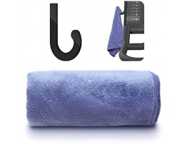 Towel Rack Hanger Hook + Microfiber Sport Towel Set for Peloton Bike Grey