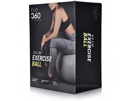 FLO360 Fitness 65 cm Exercise Ball with Pump Yoga Gym Workout