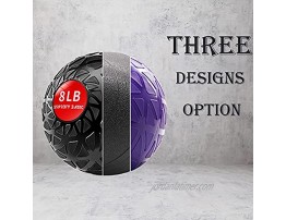 STRPRETTY BASIC Medicine Ball 8 lbs 10 lbs Exercise Fitness Ball Thickened PVC Smooth Textured Grip Dead Weight Training Slam Ball for Strength and Crossfit Workout Black Purple
