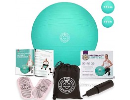 The Birth Ball Birthing Ball for Pregnancy & Labor 18 Page Pregnancy Ball Exercises Guide by Trimester Non Slip Socks How to Dilate Induce & Reposition Baby for Mom
