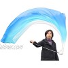 Winged Sirenny 70 Hand Painted Flowy Spinning Belly Dance Silk Veil Poi Practice Tail Flag Scarf Poi Streamer Colorful Play Silk VOI for Beginners