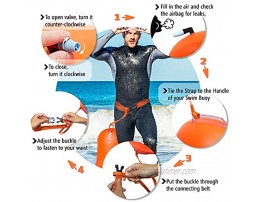 OpenVerse Swim Buoy for Open Water with Swim Cap for Open Water Swimmers Triathletes Snorkeling Inflatable Swim Buoy Float Device with Adjustable Waist Belt