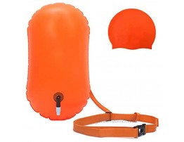 OpenVerse Swim Buoy for Open Water with Swim Cap for Open Water Swimmers Triathletes Snorkeling Inflatable Swim Buoy Float Device with Adjustable Waist Belt