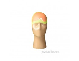 TYR Tie Dye Long Hair Silicone Swim Cap Youth Pink Yellow Orange NA