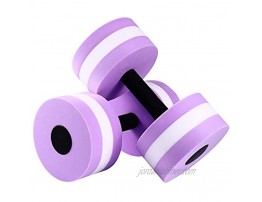 WINOMOAquatic Exercise Dumbells 2PCS EVA Water Barbells Hand Bar for Water Resistance Aerobics Weight Loss Purple