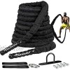 4ActiveU Battle Rope 30 40 50ft Length Heavy Battle Exercise Training Rope Workout Rope Fitness Rope for Strength Training Home Gym Outdoor Cardio Workout Anchor Included 1.5 Inch Diameter