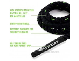 VIVITORY Heavy Weighted Jump Rope 1 Width 9.8 ft Length Skipping Rope Workout Battle Ropes for Men Total Body Workouts Power Training Improve Strength Building Muscle