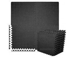 BEAUTYOVO Puzzle Exercise Mat with 12 24 Tiles Interlocking Foam Gym Mats 24'' x 24'' EVA Foam Floor Tiles Protective Flooring Mats Interlocking for Gym Equipment