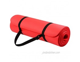 Everyday Essentials 1 2-Inch Extra Thick High Density Anti-Tear Exercise Yoga Mat with Carrying Strap