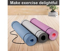 Goolu Essentials Creative Slogan Yoga Mat with Carrying Strap Non-Slip TPE Exercise Mat for Yoga Pilates & Floor Workouts 72”L x 24”W x 0.25 Inch Thick