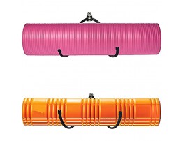 Wall Mount Yoga Mat Foam Roller and Towel Rack Hooks  Exercise Mat Storage Shelf for Hanging Yoga Strap and Resistance Bands at Your Fitness Class or Home Gym Adjustable Size,Up to 20Lbs （2 Pack）