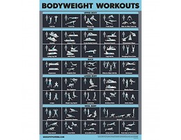 1 Pack Bodyweight Workout Exercise Poster Body Weight Workout Chart Calisthenics Routine [DARK] LAMINATED 18” x 24”
