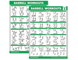 2 Pack Barbell Exercise Workout Poster Barbell Volume 1 & 2 Exercise Charts