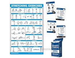 2 Pack: Stretching Exercises Laminated Poster + Dumbbell Exercise Playing Cards