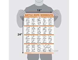 Battle Rope Workout Poster Laminated Battlerope Exercise Chart [LIGHT] LAMINATED 18” x 24”