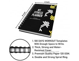 Fitness Planner & Workout Journal for Men & Women 6x8 Inch Ingeniously Designed Fitness Log Book Workout Notebook with Workout Tracker Workout Calendar Monthly Review with Fitness Time Tracker