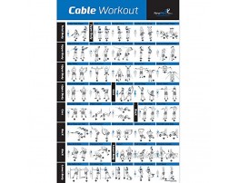 Laminated Cable Exercise Poster Hang in Home or Gym :: Illustrated Workout Chart with 40 Cable Machine Exercises :: for All Fitness Levels Men & Women