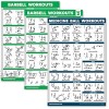 Palace Learning 3 Pack Barbell Workout Posters Volume 1 & 2 + Medicine Ball Exercise Chart Set of 3 Posters