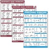 Palace Learning 3 Pack: Resistance Bands Workouts Volume 1 & 2 + Stretching Exercises Poster Set Set of 3 Workout Charts