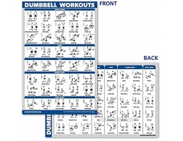 QuickFit Dumbbell Workouts and Yoga Poses Poster Set Laminated 2 Chart Set Dumbbell Exercise Routine & Yoga Positions