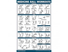 QuickFit Medicine Ball Workout Poster Exercise Routine for Medicine & Slam Ball Laminated 18 x 27