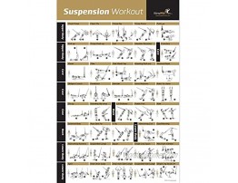 Suspension Laminated Exercise Poster 18 x 27 Strength Training Chart Build Muscle Tone & Tighten Home Gym Resistance Workout Routine Fitness Guide Bodyweight Resistance Vol 1