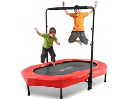 ANCHEER Foldable Trampoline Mini Rebounder Trampoline with Adjustable Handle Exercise Trampoline for Indoor Garden Workout Cardio Parent-Child Twins Trampoline Max Load 220lbs