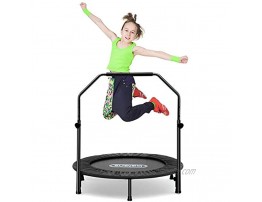 beiens 40 Inch Foldable Mini Rebounder with Adjustable Foam Handle and Safety Pad Indoor Outdoor Exercise Rebounder for Adults Kids Body Fitness Training Workouts Max Load 250lbs