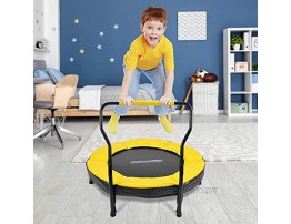 Geoinus Mini Trampoline for Kids with Bar Handle 38” Spring Toddler Trampoline Small Rebounder Trampoline with Safety Padded Cover for Play and Exercise Indoor Outdoor Garden Home Gym Support 220LBS